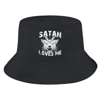 Satanás Me Ama Unisex Bucket Hats Baphomet Satanás Lucifer Hip Hop De La Pesca De Sol, Gorra De Estilo De La Moda Diseñado