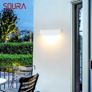 SOURA Modernas Lámparas de Pared Simple Estilo Blanco LED de la prenda Impermeable IP65 Lado de la Luz Para Interior y al aire libre Balcón Escaleras