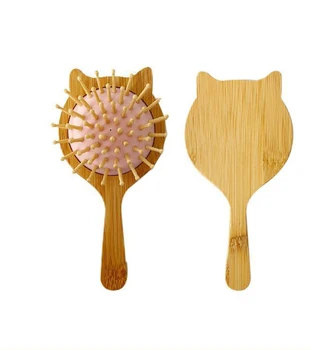 Pequeño Cepillo para el Cabello-de Bambú de Cerdas de Cepillo Desenredante Para Desenredar las Mujeres,Hombres y Niños con Cabello Mojado o Seco-de Bambú Natural de la Manija&Cerdas