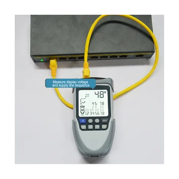De mano de la Red de Cable Tester Pantalla LCD digitaces de la Exhibición del Alambre de Rastreadores de Continuidad de la Polaridad del Voltaje de la Comprobación de POE Prueba(Una)