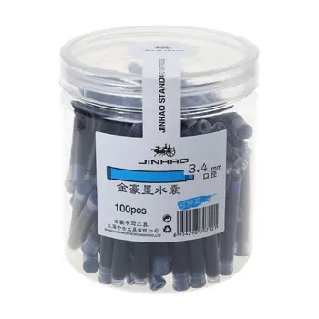 100pcs Jinhao Universal Borrable Azul Pluma bolsa de la Tinta de los Cartuchos de 3.4 mm de Refinanciamiento de