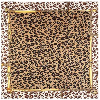 100% Sarga De Seda De La Bufanda De Las Mujeres Del Leopardo 2023 Impresión Bufandas Cuadradas Gran Pañuelo De Lujo Pañuelo Hiyab Cabeza Femenina Bufanda Foulard