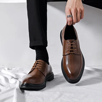 2023 de la Nueva Llegada de la Primavera Nueva Formales de Cuero Zapatos de cordones de la parte Superior Baja Casual Hombres Zapatos al aire libre de Lujo de la Marca Oxford, Zapatos Masculinos