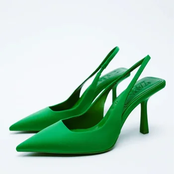 2023 Nuevo Verano de las Mujeres de los Zapatos de Moda de las Mujeres de las Bombas de Vestido de las Señoras Zapatillas Zapatos de Dedo del pie Puntiagudo zapatos de Tacón Alto Superficial de las Mujeres Sandalias