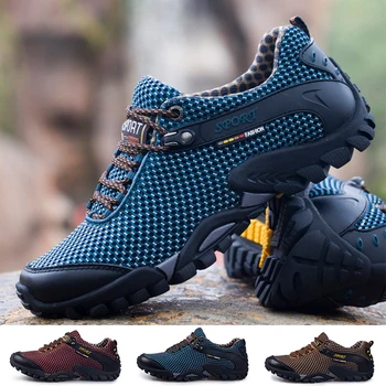 Zapatos de senderismo para los Hombres Transpirable Cómodo Botas de montaña Trekking Zapatos de Deporte al aire libre Zapatos de Caminar Caza Táctico de Zapatillas de deporte