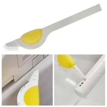 Boquilla de Cepillo de Limpieza 3Pcs Conveniente Mango antideslizante Multifuncional Suave Esponja Desechable Esquina Cepillo de Accesorios de Cocina