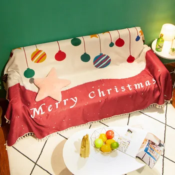 Nórdicos de la decoración de la manta de dibujos animados de navidad sofá toalla sofá de la sala a prueba de polvo de tela cubierta de la cama de impresión digital de Picnic mat