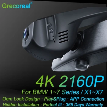 Grecoreal Dashcam 4K 2160P Wifi Tablero Frontal de la Cámara Play Plug Dash Cam Dvr del Coche para BMW 1 2 3 4 5 6 7 Series X1 X2 X3 X4 X5 X6 X7