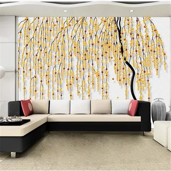 Fondo de pantalla personalizado en 3d foto mural de estilo moderno minimalista riqueza árbol de papier peint de fondo decoración de la pared pintura de murales de papel tapiz