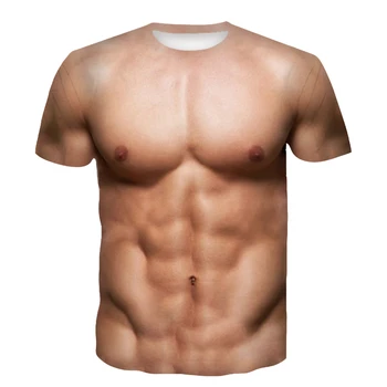 Divertido y muscular de los hombres T-shirt, impresos en 3D de manga corta, cuello redondo casual, ropa para hombre, super rápido secado de la ropa 2023