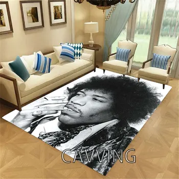Jimi Hendrix Impresión 3D de Alfombras de Franela Tapetes antideslizante Alfombra Alfombra de la Casa de la Decoración para la Sala de estar del Dormitorio Decoración para el Hogar L02