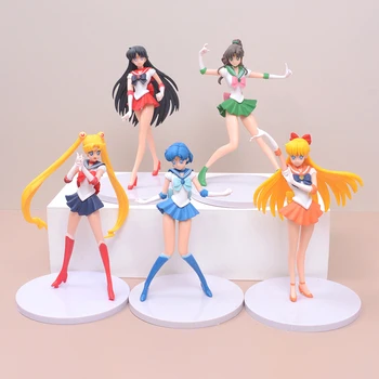5pcs Sailor Moon Modelo de Juguete Tsukino Usagi Esmoquin Venus Colección de Decoración de Anime Figuras de Acción de dibujos animados de la Muñeca de juguete para niños regalo