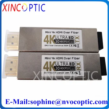 Super Mini HDMI 4K largo de la Fibra Óptica de los Extensores, 2K 30Hz Transceptor Óptico de Vídeo sin Comprimir,a 300 m MM LC SFP Con Alimentación USB