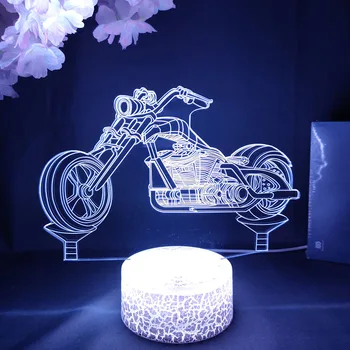 Fresco de la Motocicleta Modelo 3D del Holograma de la Lámpara de Noche para los Conductores de Moto Regalo de Navidad Dormitorio del área de trabajo de luz de fondo Decorativo de la Sala de Lámpara de Escritorio