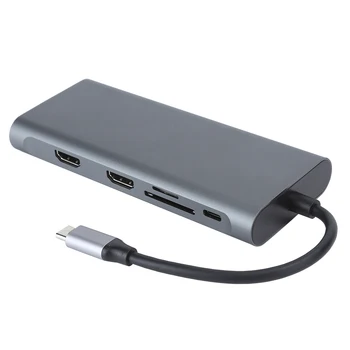 Portátil de 12 En 1 USB 3.0 HDMI VGA PD Hub USB para OS X Portátil Estación de Acoplamiento Adaptador