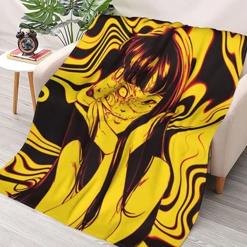 Junji Ito Colección - Tomie - Amarillo Lanza Mantas Collage de Franela Ultra-Suave y Cálida manta de picnic colcha de la cama