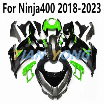 Carenado Completo Kit Nuevo Verde Negro Brillo Ajuste Ninja 400 Carrocería La Carrocería Para Ninja400 2018-2019-2020-2021-2022-2023