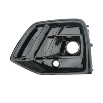 Coche Negro Brillante Delantero Izquierdo Parachoques de Niebla Cubierta de la Luz del Bisel de Carreras de la Parrilla con ACC Agujero para Audi Q5 2021 2022