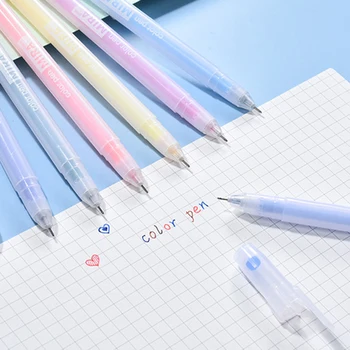 12 Colores Bolígrafo de Gel Transparente de Estilo Simple de 0,5 mm bolígrafo para la revista Lindo de la Escuela estacionaria suministros