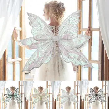 Hada Ala Fairy Elf Princess Alas de Ángel para que las Niñas Mujeres de la Mariposa de Elf Alas de Niños Vestido de Fiesta de Halloween Traje de Alas de Ángel