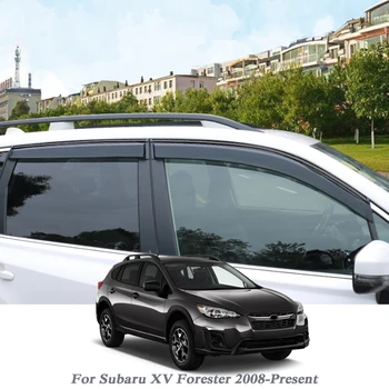 4pcs de PVC, Ventanas de Coche Toldos Refugios Para Subaru Forester SJ SK XV Crosstrek 2008-2023 Visera de la Lluvia el Sol de la Guardia Accesorios Externos