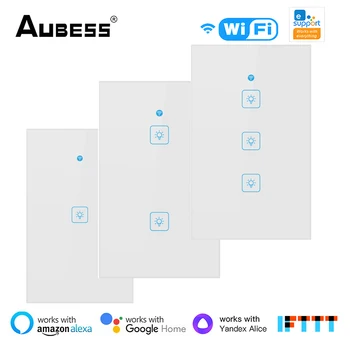 Aubess WiFi Smart Switch RF en Función de la Necesidad Neutro US/EU Interruptor WiFi ewelink de la APLICACIÓN de Control de Suooprts Alexa principal de Google