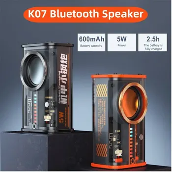 K07 Transparente Mecha Inalámbrico Bluetooth Altavoz Subwoofer Bass Music RGB Sonido de la Luz del Ritmo Altavoz TWS Estéreo de Manos libres de llamadas