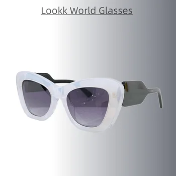 2023 Mujeres del Acetato de la Moda Sombrero Negro Blanco Colorido Ojos de Gato Gafas de sol de Diseñador de la Marca de Lujo de los Hombres de Gafas de sol de Oculos De Sol