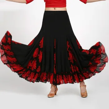 Señora De Baile De Salón De La Falda De Las Niñas, Nueva Danza Moderna Vestido Super Péndulo De La Falda De Vals Nacional De Desgaste De Rendimiento De La Falda De D0825