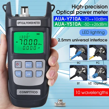 AUA-Y510A/Y710A de Alta Precisión de Fibra Óptica Medidor de Potencia Con Luz LED OPM -70+10dbm o -50+26dbm