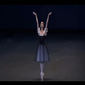 2023 Largo Negro Romántica Ballet Tutu Niña De Las Mujeres De Ballet Traje De Rendimiento De La Danza Ballet Vestido Tutu Niñas Faldas De Tul Danza Desgaste