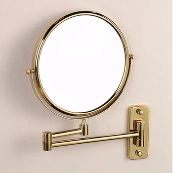 La Moda Gigh Calidad Del Oro Terminó 8 Cuarto De Baño Espejo De Tocador De Baño Conforman Doble Cara Espejo De Accesorios