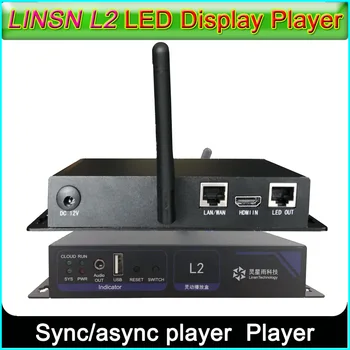 LINSN L2 Sync/Asincrónica Jugador,wi-fi/LAN/USB método a todo color de la pantalla LED del remitente