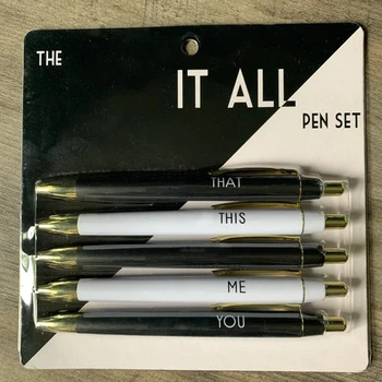 5pcs Plástico Bolígrafos Conjunto de 0,5 mm Novedad Promocional Bolígrafos Para los Adultos de la Escuela de Papelería Office Multi-función de la Pluma
