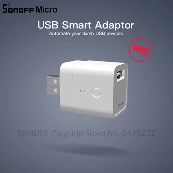 Itead SONOFF Micro USB de 5V USB Inalámbrico Smart Adaptor Hacer USB de los Dispositivos Inteligentes a través de eWeLink APLICACIÓN de Control Remoto de Alexa principal de Google
