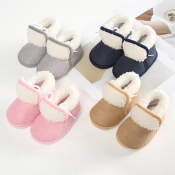 Infantil de Nieve Botines de las Niñas de Bebé de Invierno Botas Calientes Primer Caminantes Zapatos Niños Soft Suela de Piel antideslizante Zapatos de Bebé Accesorios 0-18M