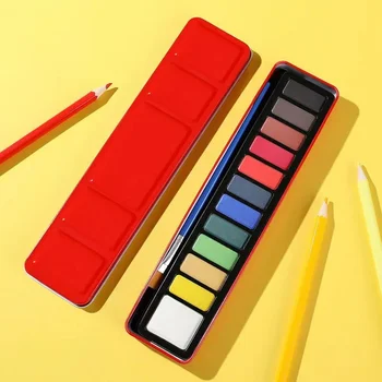 12 colores de pintura acuarela conjunto de Pintura de bellas artes pintura al gouache suministros de Arte introducción a los principiantes a los Niños de regalos