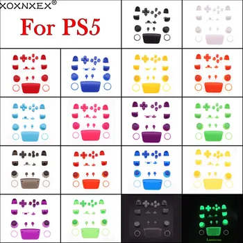 Para Sony PS5 Controlador Completo Conjunto de Botón de Joystick Cap D-pad R1 L1 R2 L2 Desencadena la Tecla de Dirección ABXY Botones W/ Acento Anillos