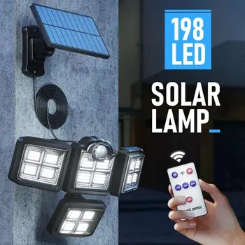 198 LED de Separación de las Luces Solares Humanos Sensor de Jardín Pared del Garaje remoto de la Lámpara de Pared de Emergencia de la Calle de Seguridad de la Lámpara Para el Jardín