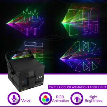 Sharelife 1W 2W RGB Animación ILDA DMX Master-Esclavo Láser Proyector de Luz de la Casa Concierto de Fiesta DJ de la Etapa de demostración de Iluminación de Sonido de Auto FB6
