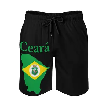 Estado de Ceará Mapa de la Bandera de Brasil Anime BeachCute Cordón Ajustable Transpirable de secado Rápido de Playa Casual PantsCasual Suelto Tramo