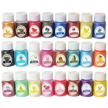24 Colores Mica En Polvo De Resina Epoxi Tinte Pigmento De La Perla Natural De Mica Mineral En Polvo Glitter Limo