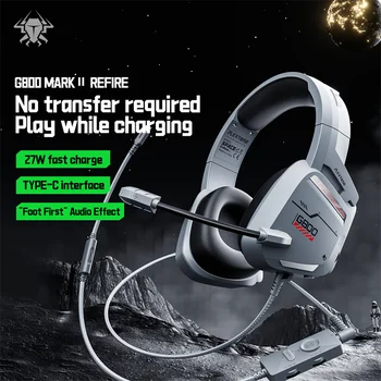 PLEXTONE G800 II Batalla de Carga de la Edición de Wired Gaming Auriculares HD Micrófono Soporta 27W Carga Rápida de Tipo C, la Interfaz de Auriculares