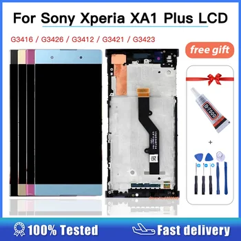 Para Sony Xperia XA1 Más G3416 G3412 G3421 G3423 Pantalla LCD Digitalizador de Pantalla Táctil de la Asamblea de Reemplazo xa1 plus LCD Con Marco