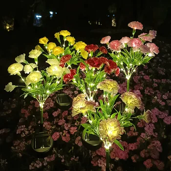 Luces solares del Jardín Clavel Azalea Lavanda de Orquídeas del Césped de la Lámpara al aire libre, Jardín del Arte de la Flor de la Iluminación para la Boda de la Decoración del Hogar