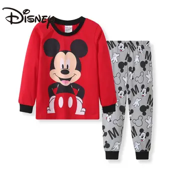 Disney Niños Ropa Niñas de manga Larga, Camisetas de Casa Ropa de 2023 Otoño Niños de Mickey Mouse Traje