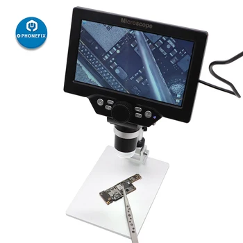 G1200 1-1200X HD Microscopio Digital de 8 LED Lupa Microscopio Electrónico de 12MP HD LCD Digital de Pantalla Continua de Amplificación