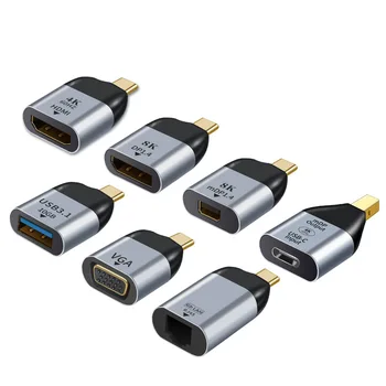 USB A HDMI-compatible Dp Mini Dp a Vga Adaptador de USB a HDMI de Tipo C-Cable compatible 4KConverter Para Samsung Huawei P30