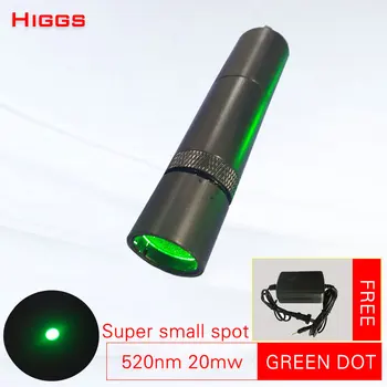 De alta calidad 520 nm 20mw super pequeño punto verde punto láser módulo CS juego a la vista de 10mm lugar en los 50M lente de Cristal ajustable