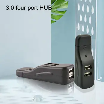 USB 3.0 HUB 2.0 HUB de 4 Puertos USB Divisor de Expansor de Múltiples Cable de Datos USB Hub Splitter Adaptador de Alimentación HUB USB para el ordenador Portátil/Ordenador